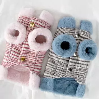 Зимняя теплая куртка для собак из овечьей шерсти, одежда для маленьких собак, меховая шлейка для собак, хлопковая одежда для домашних животных, пальто для французского бульдога, жилет XS