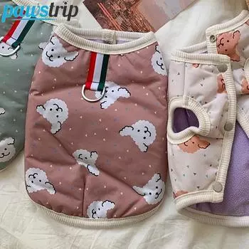 Зимняя теплая куртка для собак, куртка для маленьких и средних собак, одежда для собак с D-образным кольцом, одежда для йорков, чихуахуа, аксессуары для собак XS зелёный