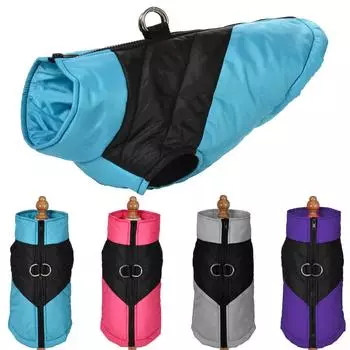 Зимняя теплая куртка для собак маленьких и средних собак, кошек, водонепроницаемое пальто на молнии, одежда для щенков, чихуахуа, таксы, мопса S