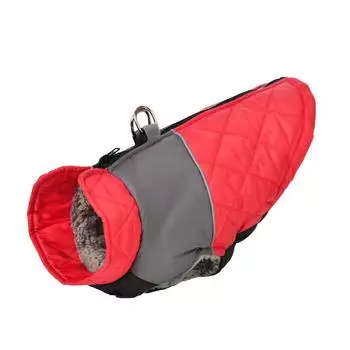 Зимняя теплая куртка для собак средних и маленьких пород с D-образным кольцом, ветрозащитная, водонепроницаемая, эластичная, флисовая одежда для щенков, шнауцеров, йорков XS чёрный