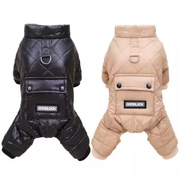 Зимняя теплая куртка для собак, водонепроницаемая одежда для собак для маленьких и средних собак, пальто для щенков, утепленная одежда для чихуахуа, французского бульдога, мопса L