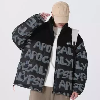 Зимняя теплая куртка из утиного пуха 90% белого цвета с камуфляжным принтом, куртка с капюшоном, мужская свободная куртка из утиного пуха M