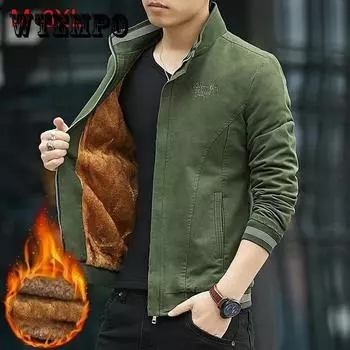 Зимняя теплая куртка, мужская куртка плюс бархатное теплое пальто, ветрозащитная и водонепроницаемая верхняя одежда, повседневная парка 6XL хаки