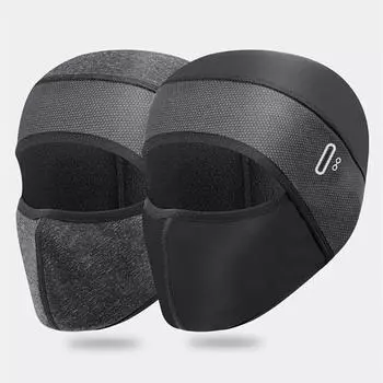 Зимняя теплая маска для езды на мотоцикле, велосипедная кепка, флисовая ветрозащитная кепка, лыжная защита лица, головной убор, велосипедная шапка, маска, сохраняет тепло чёрный