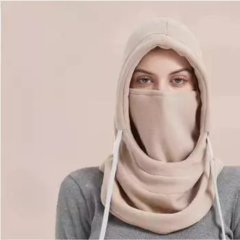 Зимняя теплая маска для лица, велосипедная лыжная шапка, шарф, маска, интегрированная ветрозащитная, морозостойкая, с толстым флисом, теплая повязка на голову темно-серого