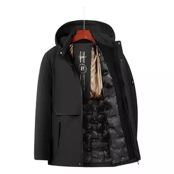 Зимняя теплая модная хлопковая одежда с двойным эффектом, мужская повседневная куртка для бизнеса для мужчин среднего и пожилого возраста, для отца XL