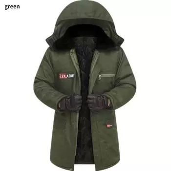 Зимняя теплая мужская камуфляжная толстая ветрозащитная куртка средней длины, свободная холодостойкая съемная куртка с капюшоном, 3 цвета 2XL камуфляжный