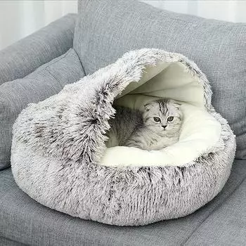 Зимняя теплая оболочка, полузакрытое кошачье гнездо, кровать для домашних животных, полузакрытая кровать для собаки, закрытое кошачье гнездо S зелёный