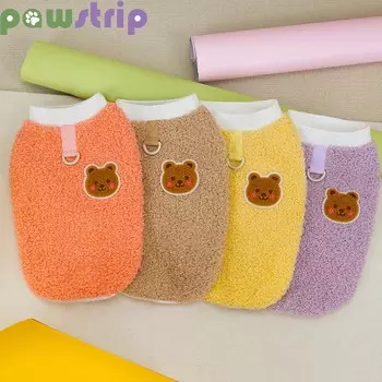 Зимняя теплая одежда для собак, флисовый мягкий свитер для маленьких собак, кошек, милое пальто для щенков, чихуахуа, йорков, плюшевых костюмов для бишонов S оранжевый