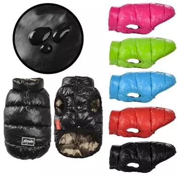 Зимняя теплая одежда для собак, пуховик для щенков, жилет, непромокаемая двусторонняя одежда для домашних животных, пальто для собак, жилет, Чихуахуа, французский бульдог 12