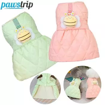 Зимняя теплая одежда для собак, симпатичное платье для собак маленьких и средних размеров, платья принцесс, одежда для щенков, аксессуары для собак S зелёный