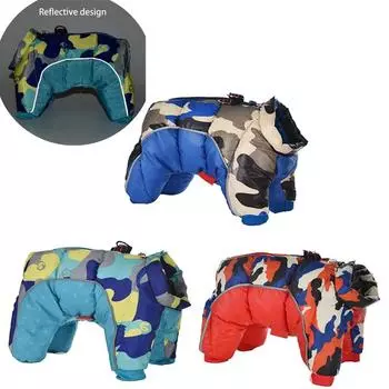 Зимняя теплая одежда для собак, светоотражающее ветрозащитное пальто для собак, утепленная одежда для собак, костюм, комбинезон, куртка, товары для животных S