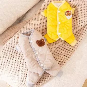 Зимняя теплая одежда для собак, водонепроницаемый комбинезон для собак, утепленный комбинезон для щенков, хлопковая куртка для домашних животных, модное пальто для кошек, костюм французского бульдога XS