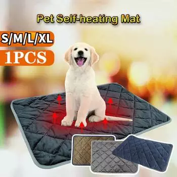 Зимняя теплая подушка для хранения тепла для домашних животных подходит для противоскользящей кровати для собак и кошек S темно-синий