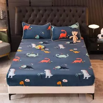 Зимняя теплая простыня, эластичное покрывало, защитный чехол для матраса, мягкое на ощупь постельное белье, фланелевая простыня, индивидуальный размер 1pc 90x200cm