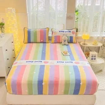 Зимняя теплая простыня, эластичное покрывало, защитный чехол для матраса, мягкое на ощупь постельное белье, фланелевая простыня, индивидуальный размер 1pc 90x200cm