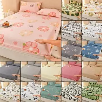 Зимняя теплая простыня на резинке со звездами, простыня из фланелевого флиса для двуспальной кровати размера Queen/King Size, чехол для матраса «все включено» 2pcs Pillowcase