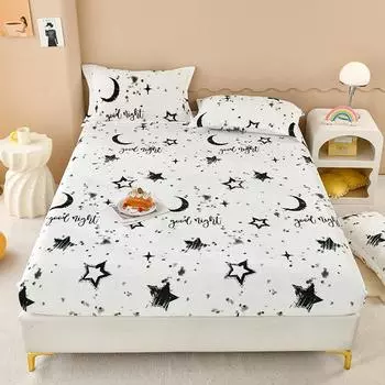 Зимняя теплая простыня со звездами, фланелевая флисовая простыня для двуспальной кровати размера Queen/King, универсальный наматрасник180 180cm*200cm