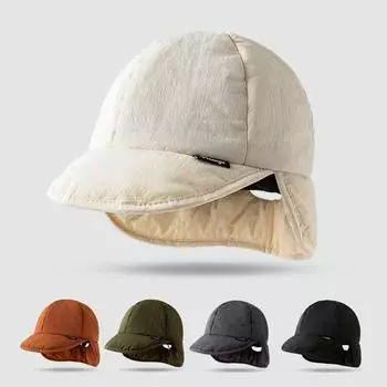 Зимняя теплая пуховая шапка с ультратолстым однотонным капюшоном для верховой езды на открытом воздухе, ветрозащитная утолщенная защитная шапка для ушей