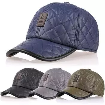 Зимняя теплая шапка, мужская бейсболка, наушники с наушниками, пустая спортивная уличная регулируемая шапка серый