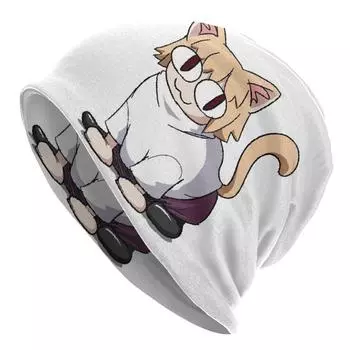 Зимняя теплая шапка Neco Arc Cat Cat Femme с напуском, шапка-бини, хип-хоп, мультяшная комическая игра, уличные лыжные шапочки с черепами, шапки унисекс для женщин One Size