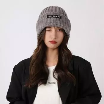 Зимняя теплая шапка, супермягкая эластичная однотонная ветрозащитная утепленная шапка для защиты ушей, уличная лыжная женская шапка-бини кофейный