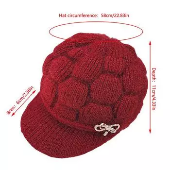 Зимняя теплая шапка, вязаная шапка, повседневная шапка для мамы, шапка для бабушки, плюшевая, утолщенная, с флисовой подкладкой, теплая шерсть, рождественский подарок фиолетовый