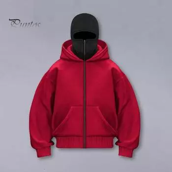 Зимняя теплая толстовка с капюшоном, однотонная повседневная куртка унисекс с двойным капюшоном, свободный крой, толстая теплая толстовка, пальто S светло-серый