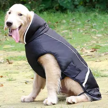 Зимняя теплая утолщенная куртка для собак, светоотражающая водонепроницаемая одежда для собак для маленьких и средних собак, зимнее теплое флисовое пальто для щенков S