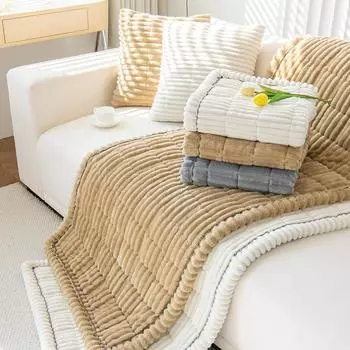 Зимняя теплая утолщенная плюшевая подушка, новый вельветовый стеганый диван-полотенце, чехол для дивана, Г-образный секционный противоскользящий современный чехол для дивана 60x60
