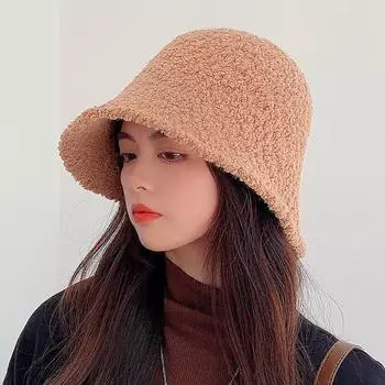 Зимняя теплая ведро-федора для женщин, толстые флисовые панамские шапки, уличные термо-рыбацкие шапки, осенние женские кашемировые зимние шапки