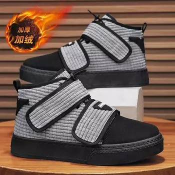 Зимняя теплая вельветовая хлопковая обувь модная ретро-обувь на липучке бархатная платформа спортивная обувь для сноуборда мужская обувь 39