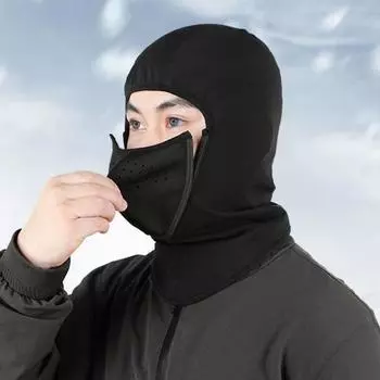 Зимняя теплая велосипедная бандана для женщин и мужчин, ветрозащитный и солнцезащитный головной убор для улицы, с лицевой крышкой, высокоэластичный, с полным покрытием на 306 градусов чёрный