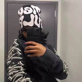 Зимняя теплая жаккардовая вязаная шерстяная шапка с надписью Y2K, модный пуловер для мужчин и женщин Onesize