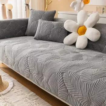 Зимняя толстая плюшевая подушка для дивана в гостиной, нескользящий чехол для дивана, полотенце для углового дивана, подушка для сиденья, защитный чехол для дивана 70x70cm