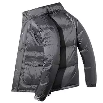 Зимняя толстая пуховая куртка для мужчин, повседневная свободная куртка больших размеров с воротником-стойкой из белого утиного пуха для мужчин 8XL