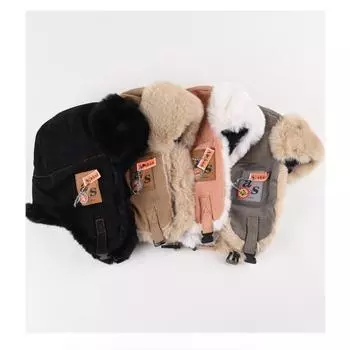 Зимняя толстая шапка Lei Feng для мужчин и женщин, ветрозащитная, теплая, с защитой от ушей, велосипедная шапка из плюшевой клейкой ткани с цепочкой, хлопковая шапка One Size хаки