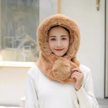 Зимняя толстая теплая искусственная меховая женская модная уличная русская снежная шапка-шапка для лыж чёрный