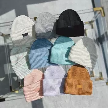 «Зимняя толстая теплая вязаная шапка унисекс для пар» One Size