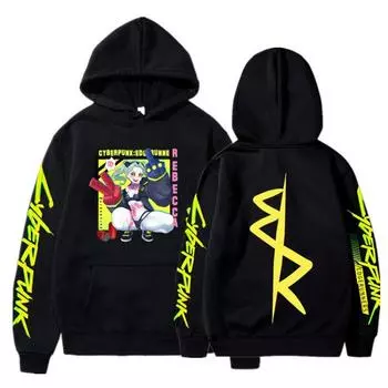 Зимняя толстовка с капюшоном Аниме Cyberpunk Edgerunners Hoodie L
