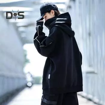 Зимняя толстовка унисекс с капюшоном и защитой шеи, высокий воротник и капюшон в стиле хип-хоп, большой передний карман, утепленная верхняя одежда для отдыха M коричневый