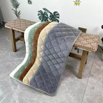 Зимняя твердая теплая плюшевая длинная подушка для скамьи из красного дерева, подушка для скамьи из утолщенного дерева, подушка для сиденья дивана, украшение для дома 30x80cm серый