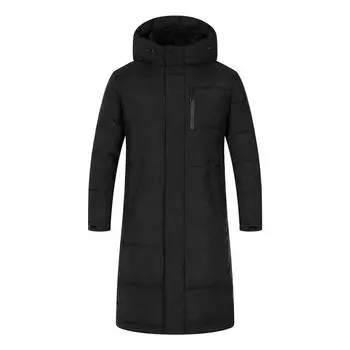 Зимняя удлиненная куртка-пуховик, куртка для пары, утепленная куртка из хлопка с капюшоном, защищающая от замерзания, мужской и женский кардиган для путешествий и походов M чёрный