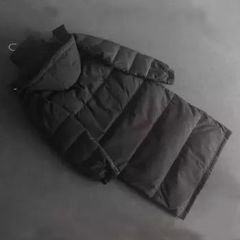 Зимняя удлиненная женская утепленная куртка-пуховик 2024 года со съемной шапкой, теплая и холодная куртка S чёрный