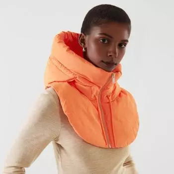 Зимняя ультралегкая пуховая шапка с капюшоном, пальто с воротником-стойкой, застежкой-молнией, мужской теплый шарф-шарф, балаклава, пальто, шарф, короткая майка L чёрный