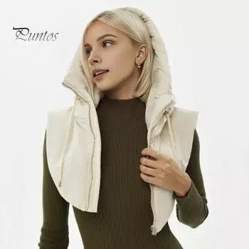 Зимняя ультралегкая пуховая шапка с капюшоном, пальто с воротником-стойкой, застежкой-молнией, мужской теплый шарф-шарф, балаклава, пальто, шарф, короткая майка S чёрный