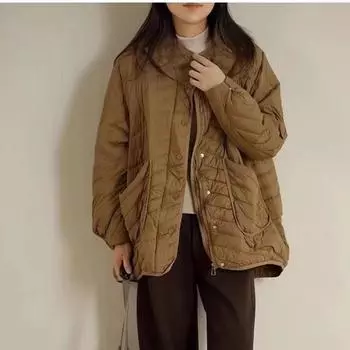 Зимняя ультралегкая женская куртка-пуховик на 90% из белого утиного пуха, свободная повседневная парка с капюшоном, ветрозащитная базовая верхняя одежда One size чёрный