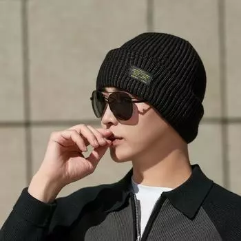 Зимняя уличная Балаклава теплая шерстяная шапка мужская защитная шея головной убор вязаная шапка маска холодная шапка one size fits all тёмно-синий