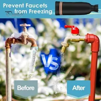 Зимняя уличная крышка для крана Водонепроницаемая ткань Оксфорд Светоотражающий садовый шланг для газона Нагрудник для крана для водопроводной трубы Защита от замерзания Черная изоляционная крышка S