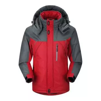 Зимняя уличная куртка-стойка с воротником-стойкой и защитой шеи с капюшоном и длинным рукавом с толстой подкладкой, морозостойкая застежка-молния, ветрозащитная мужская зимняя куртка больших размеров